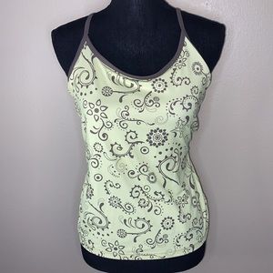 Champion Floral Built in Bra Athletic Workout Racerback Tank